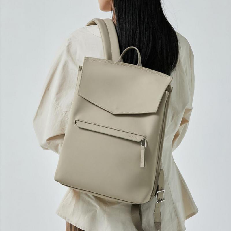 Leather Work Bag Women - Ransel Serbaguna Kasual Sederhana Jepang dan