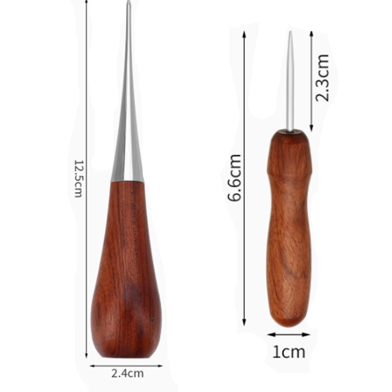Leatherwork Awl - Alat Jahit Kulit Profesional Gagang Kayu