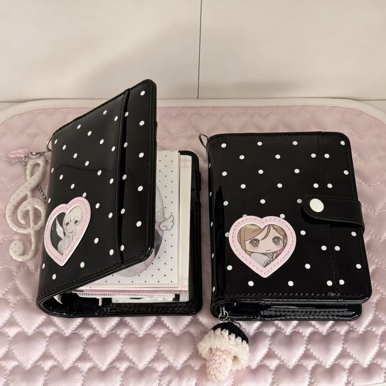 Leather Work Diary - Buku Catatan Kulit PU Motif Polkadot
