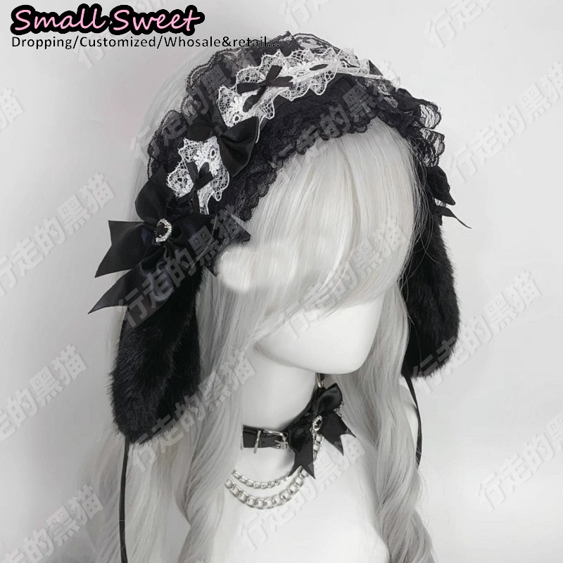 Leatherwork Pony - Bando Rambut Telinga Kelinci Gaya Goth