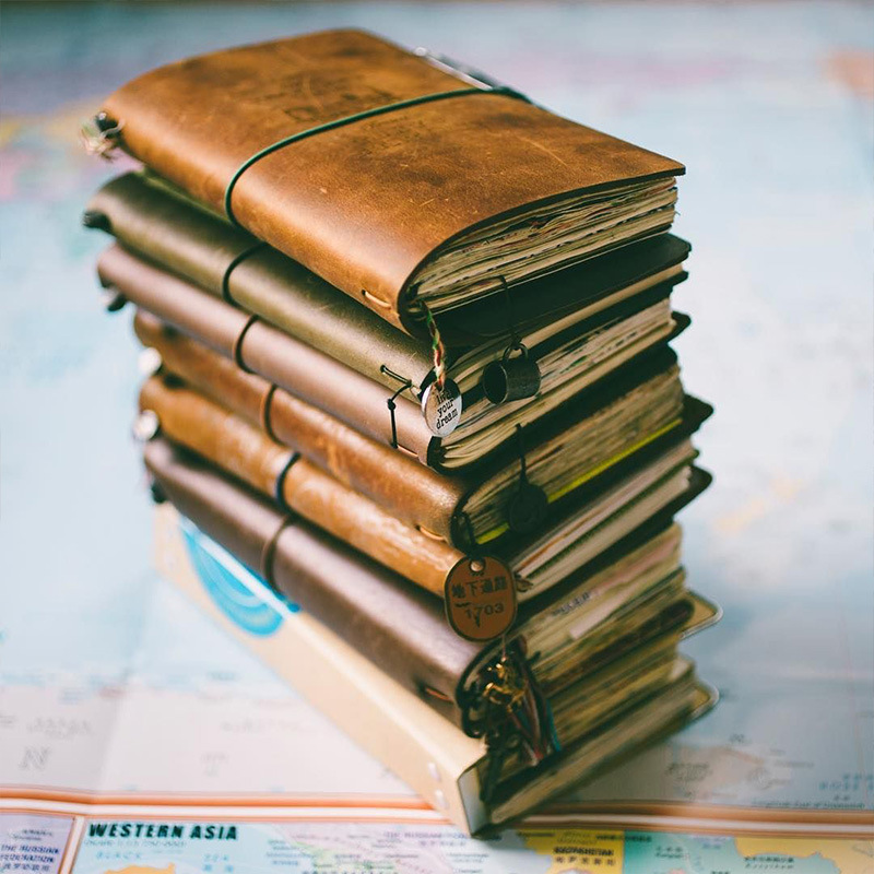 Leather Work Diary - Sampul Kulit Retro Rusak Catatan Harian