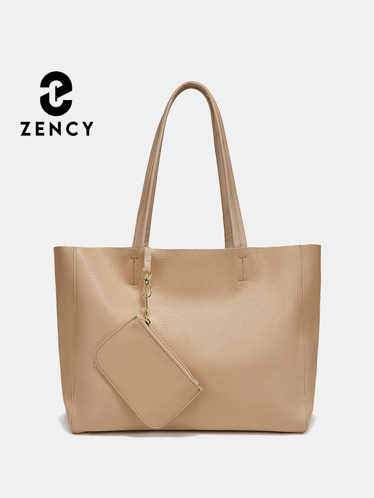 Leather Work Bag Women - Tas Tote Besar Kulit Asli Zency,