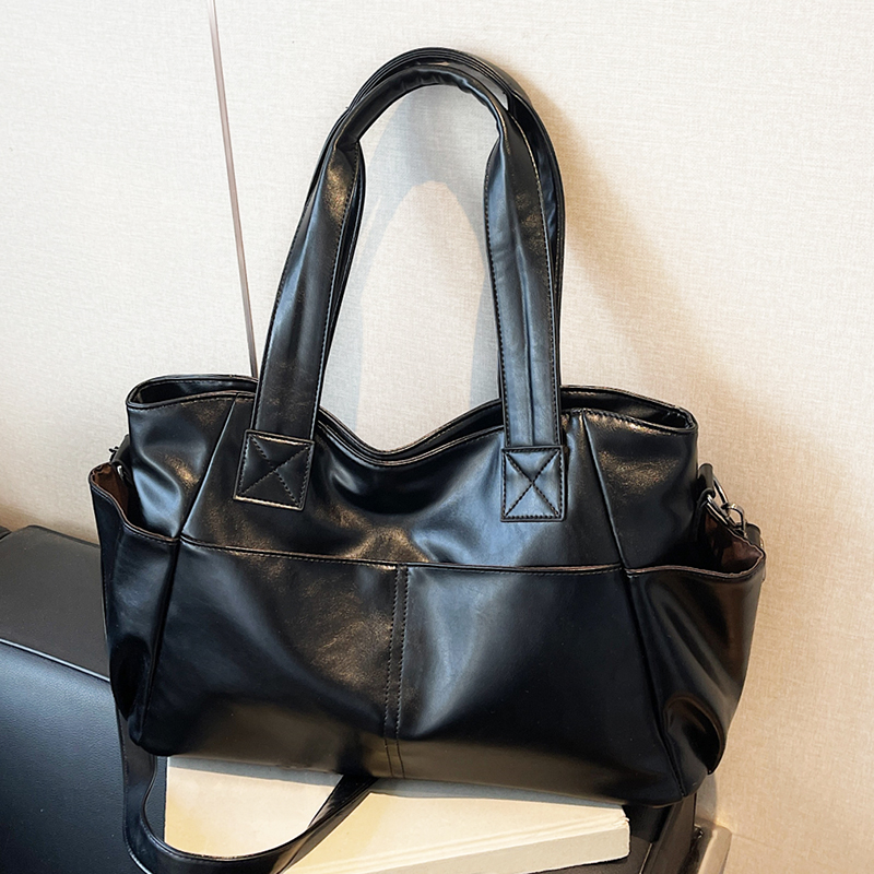 Leather Work Bag Women - Tas Tangan Wanita Retro Kulit Lembut