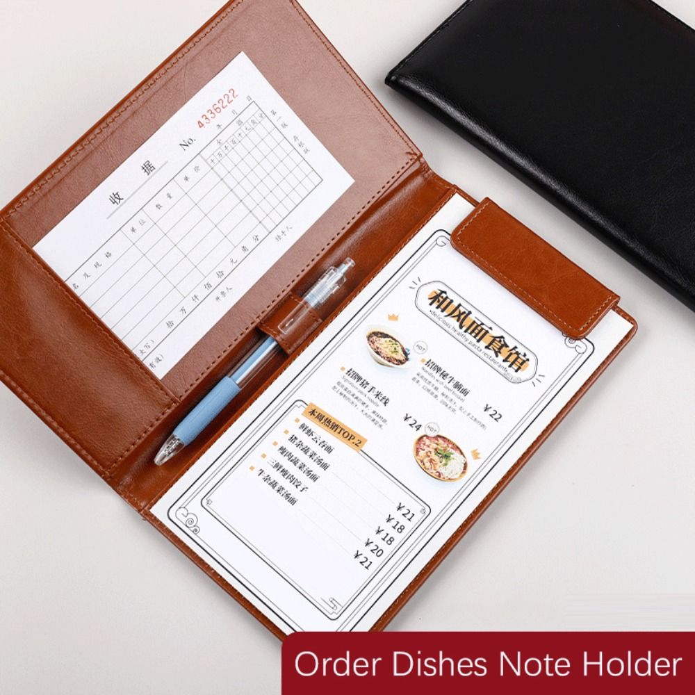 Leather Work Folder - Slot Penyimpanan Folder File A6 Kulit