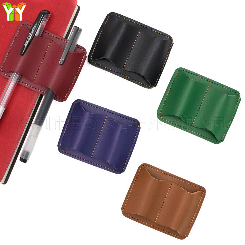 Leather Work Diary - Tempat Pena Kulit PU Portabel Klip