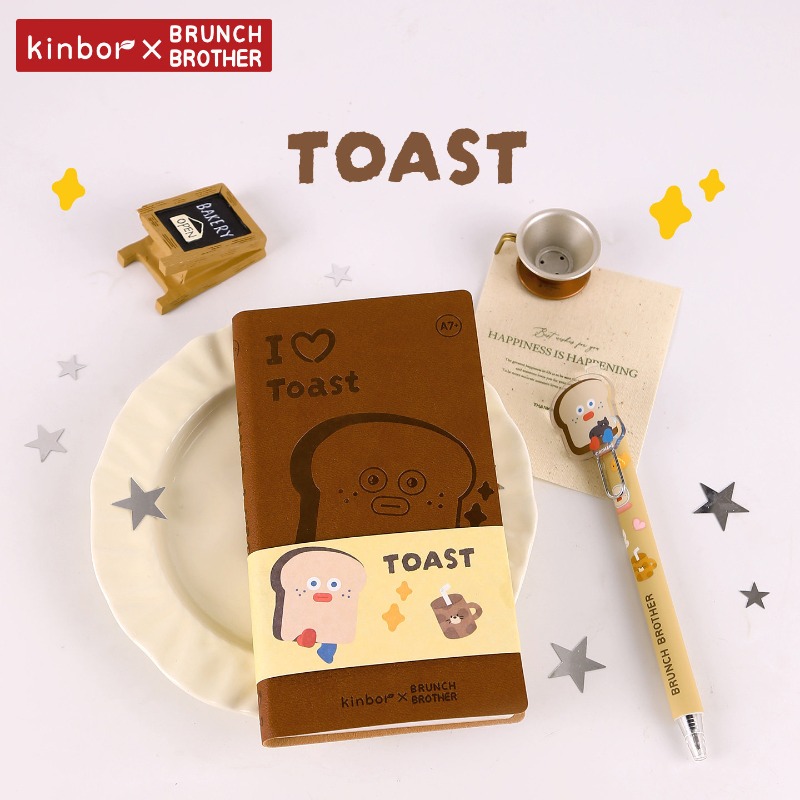 Leather Work Diary - Kinbor Buku Catatan Saku A7 Kartun