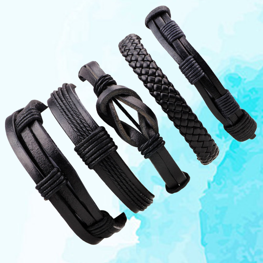Leather Work Outfit - 5 Buah Gelang Anyaman Premium, Tampilan