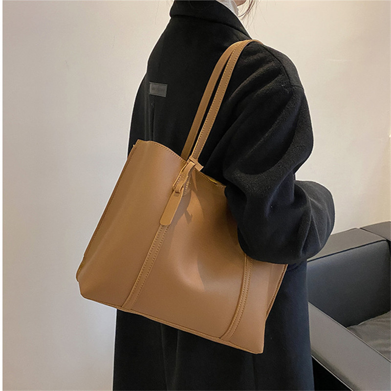 Tas Tote Kulit Imitasi Hitam K - Leather Work Bag Women ulasan dan harga