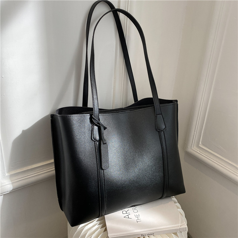 Tas Tote Kulit Imitasi Hitam K - Leather Work Bag Women ulasan dan harga