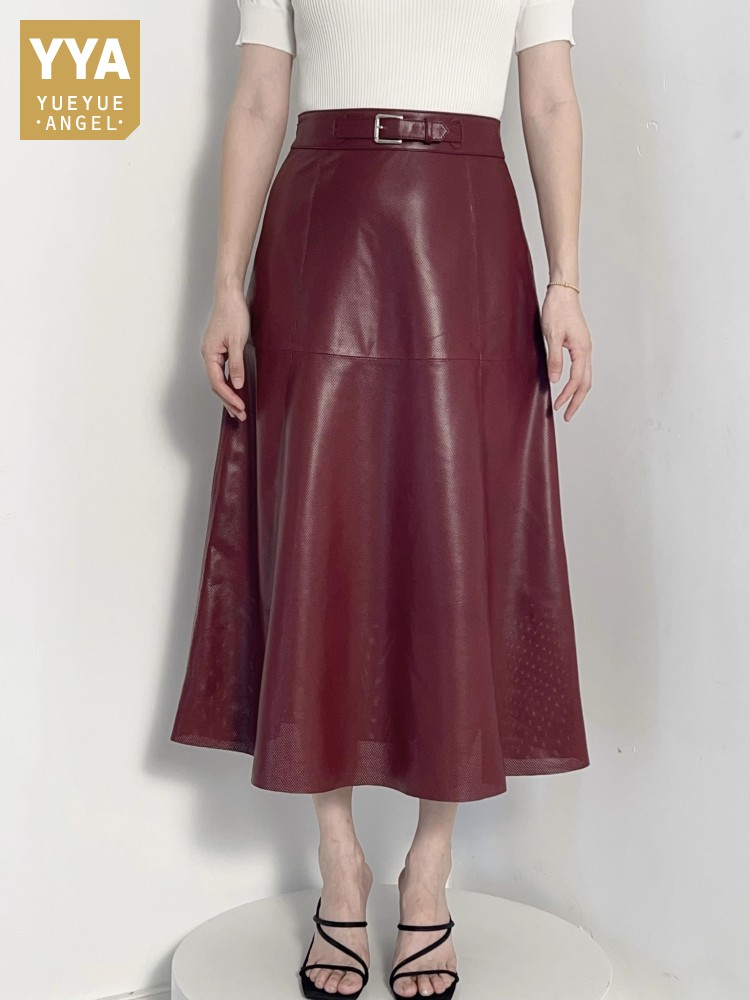 Rok Kulit Asli Wanita Model A- - Leather Work Outfit ulasan dan harga