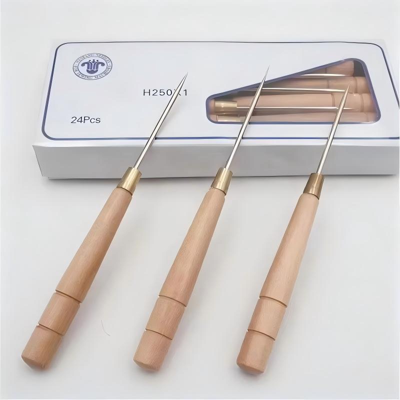 3 PCS Alat Penusuk Kayu Gagang - Leatherwork Awl ulasan dan harga