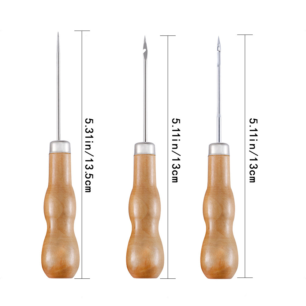 Penusuk Kulit Gagang Kayu Penu - Leatherwork Awl ulasan dan harga