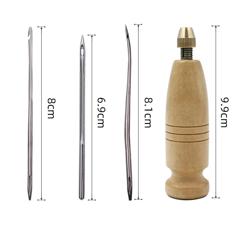 1Set Jarum Jahit Kulit DIY den - Leatherwork Awl ulasan dan harga