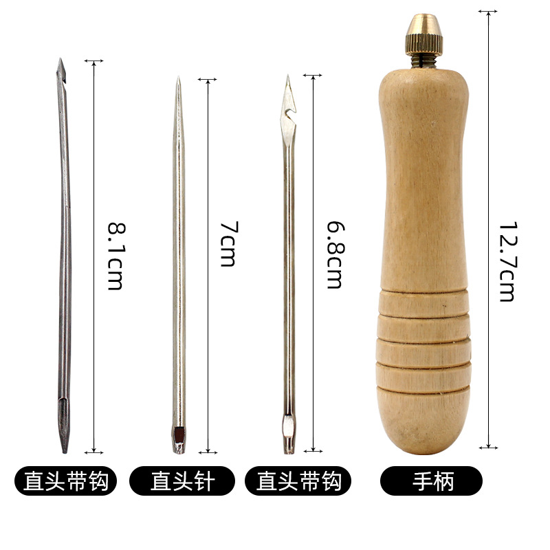 1Set Jarum Jahit Kulit DIY den - Leatherwork Awl ulasan dan harga