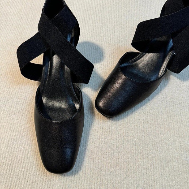 Sandal Wanita Hak Tebal dengan - Leather Work Outfit ulasan dan harga