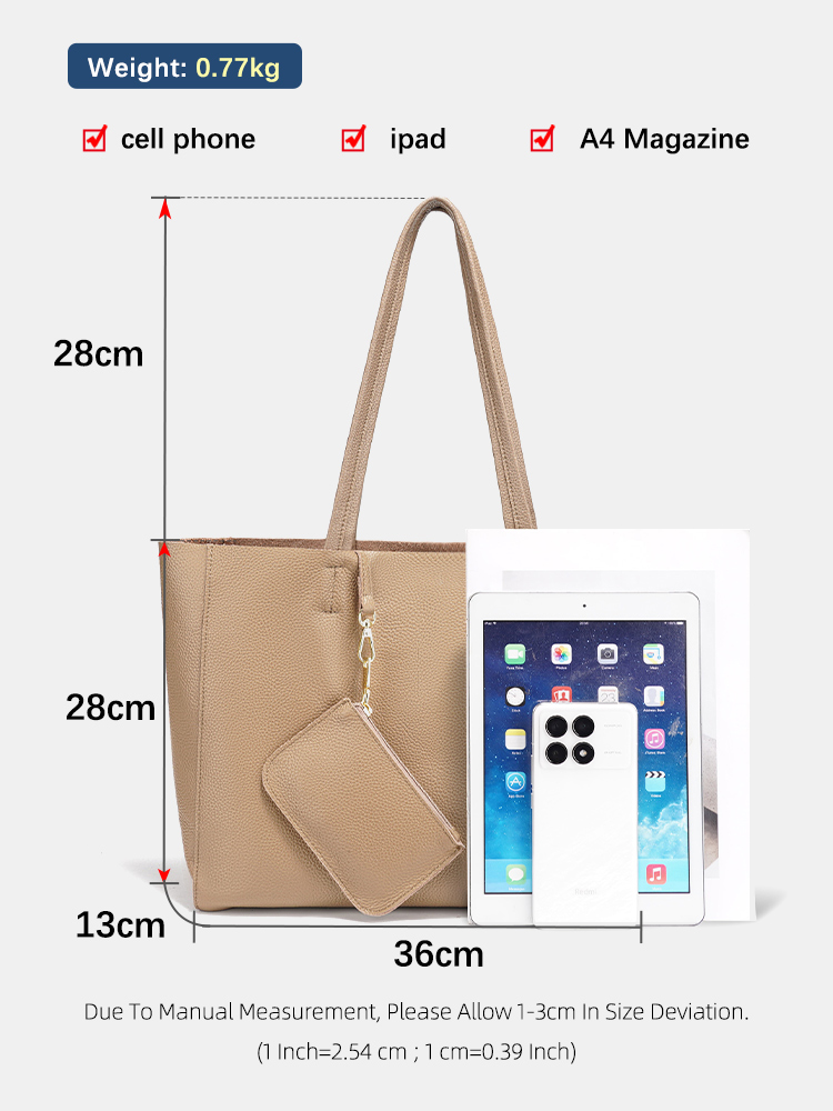 Tas Tote Besar Kulit Asli Zenc - Leather Work Bag Women ulasan dan harga
