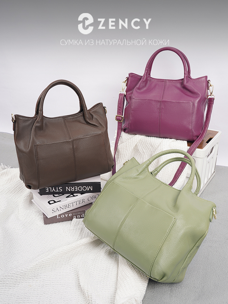 Tas Tote Besar Kulit Asli Zenc - Leather Work Bag Women ulasan dan harga