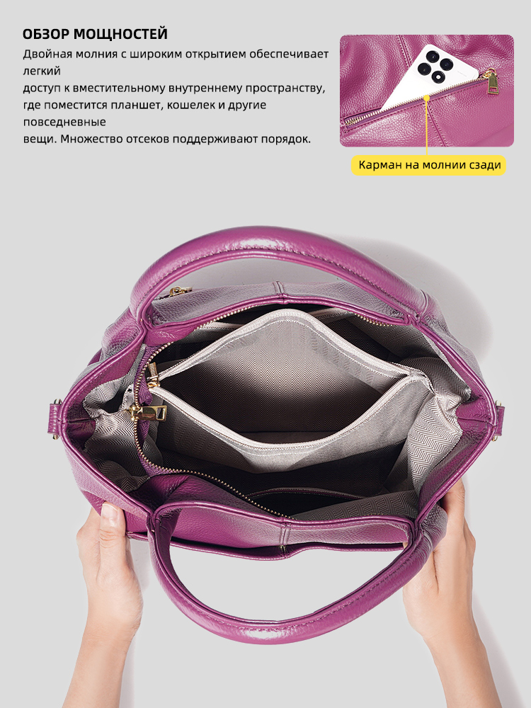 Tas Tote Besar Kulit Asli Zenc - Leather Work Bag Women ulasan dan harga