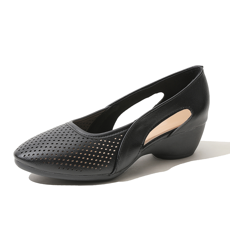 Sepatu Wedges Wanita Pompa Hol - Leather Work Outfit ulasan dan harga