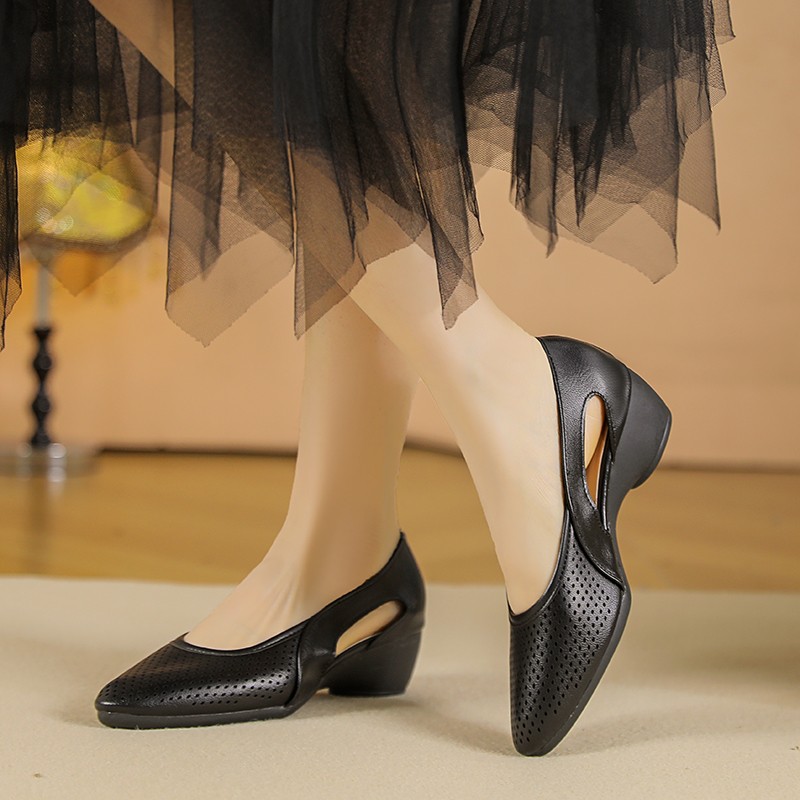 Sepatu Wedges Wanita Pompa Hol - Leather Work Outfit ulasan dan harga