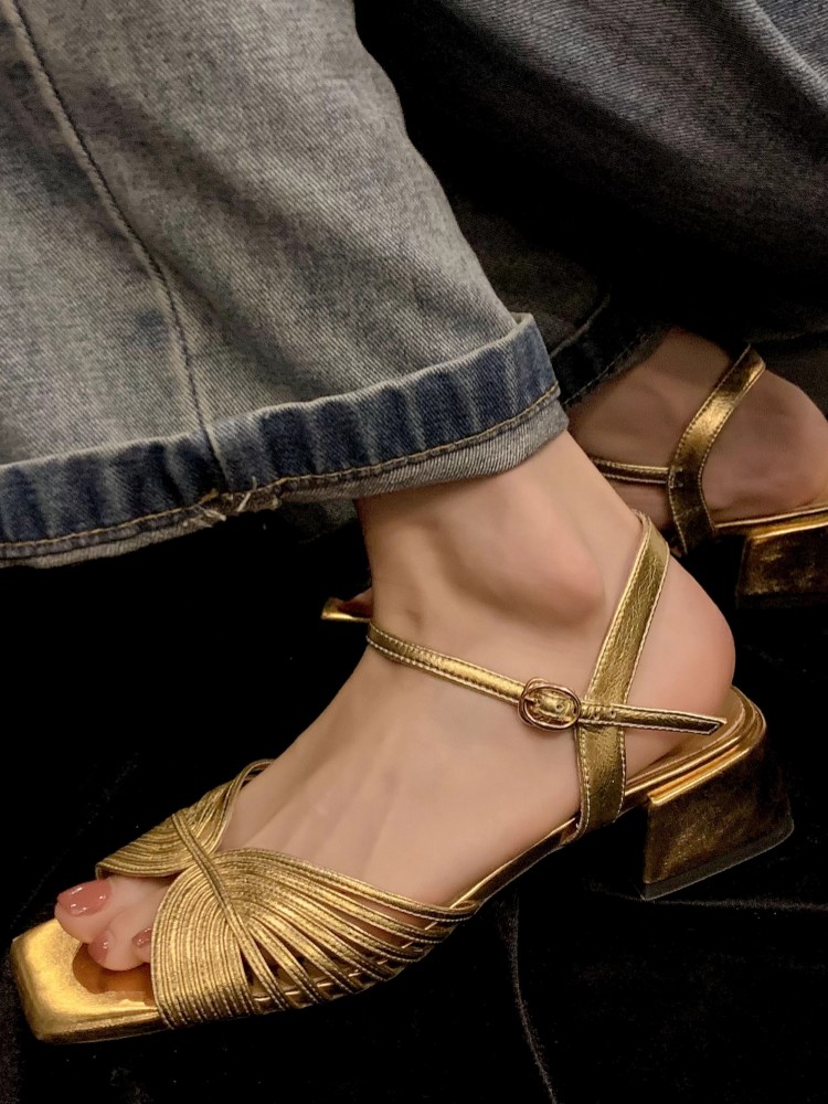 Sandal berongga hak tinggi wan - Leather Work Outfit ulasan dan harga