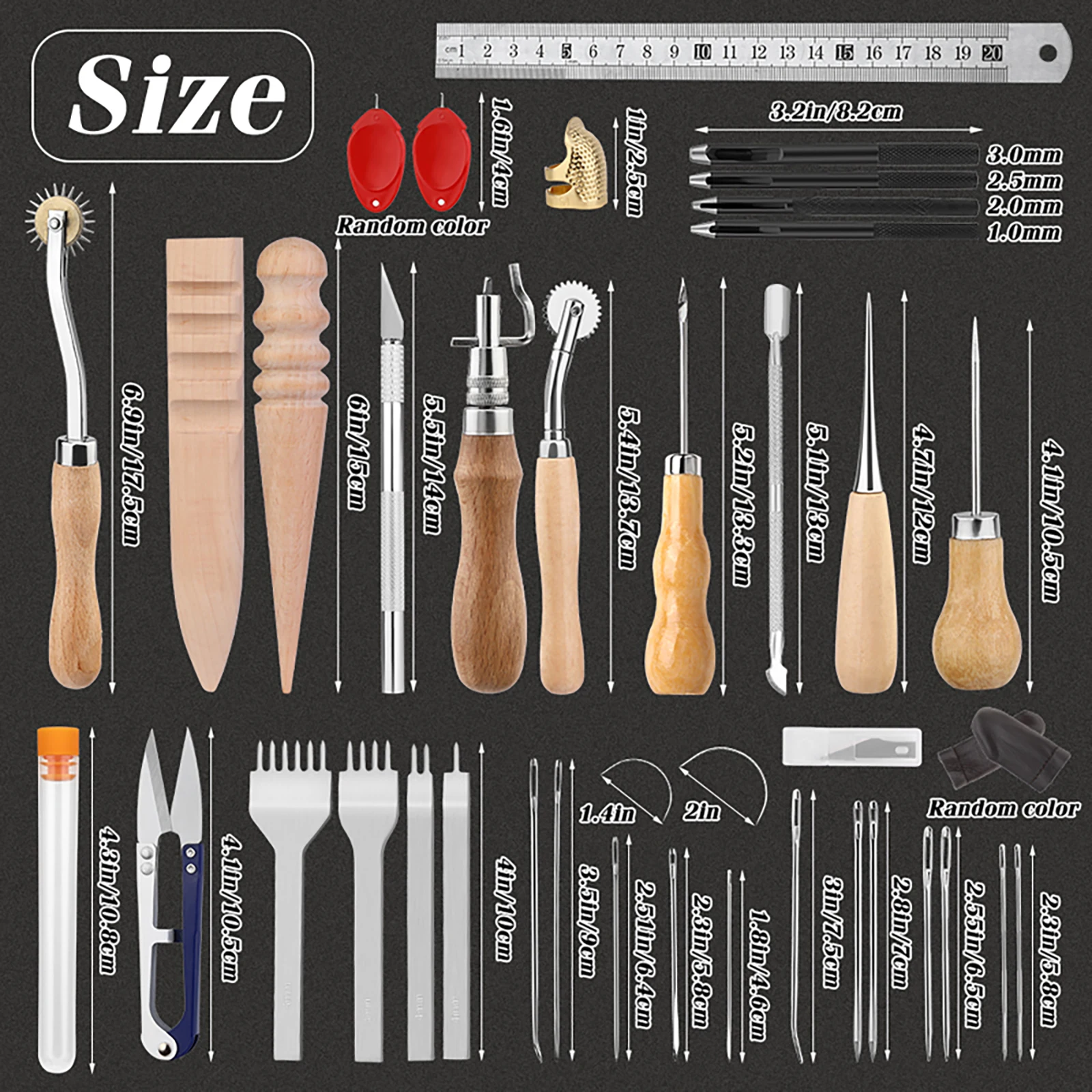 Kit Jahit Kulit Oranye, Kit Pe - Leatherwork Awl ulasan dan harga