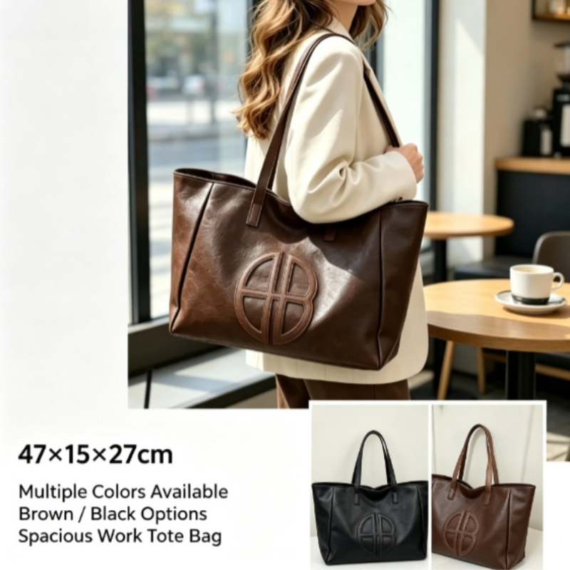 Tas Tote Wanita Kapasitas Besa - Leather Work Bag Women ulasan dan harga