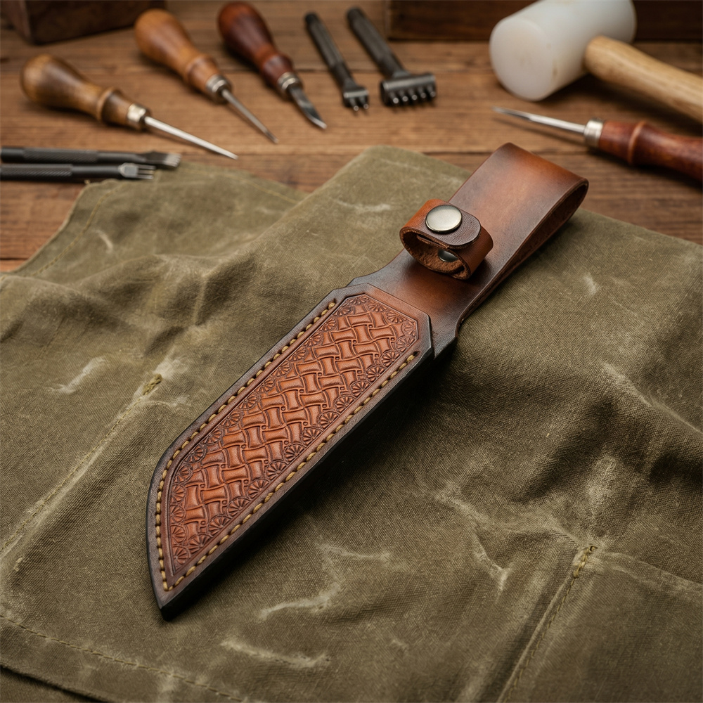 Sarung Pisau Kulit Coklat deng - Leather Work Leather ulasan dan harga