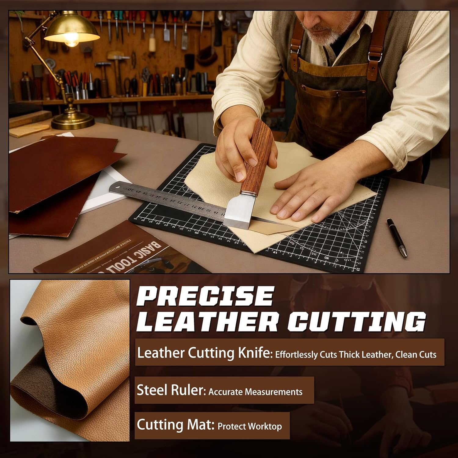 Perlengkapan Kerja Kulit, Pera - Leather Work Leather ulasan dan harga