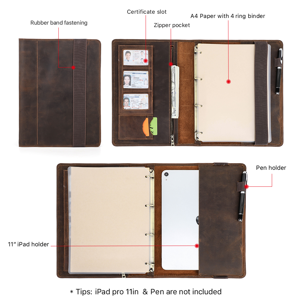 Dompet sampul kulit Notebook A - Leather Work Folder ulasan dan harga